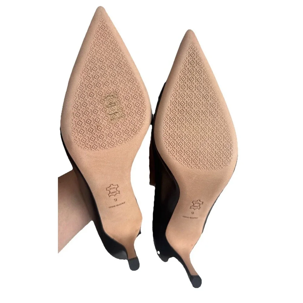 Tory Burch Penelope 85MM Cap-Toe Pump, Size 9 Black Leather New in Box